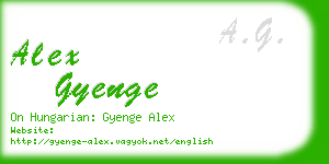 alex gyenge business card